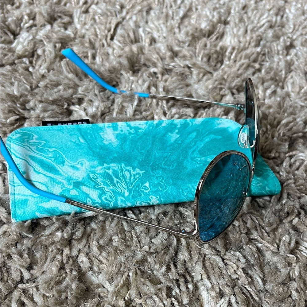 Blenders Blue Aviator Sunglasses - Picture 8 of 16